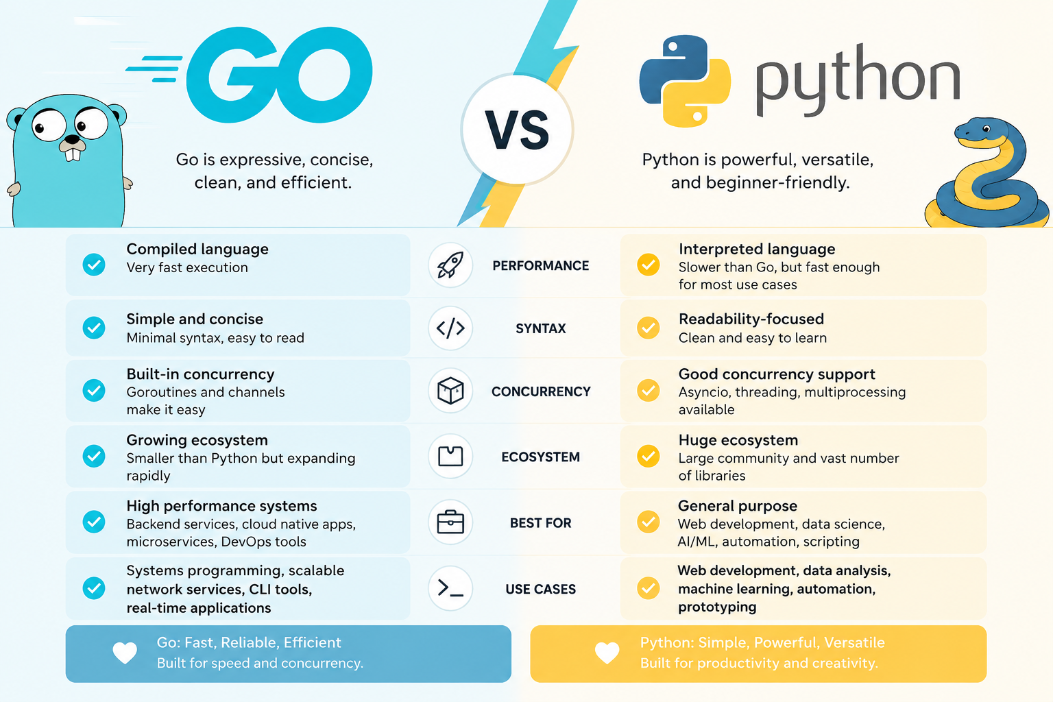 Go (Golang) VS Python for full-stack development